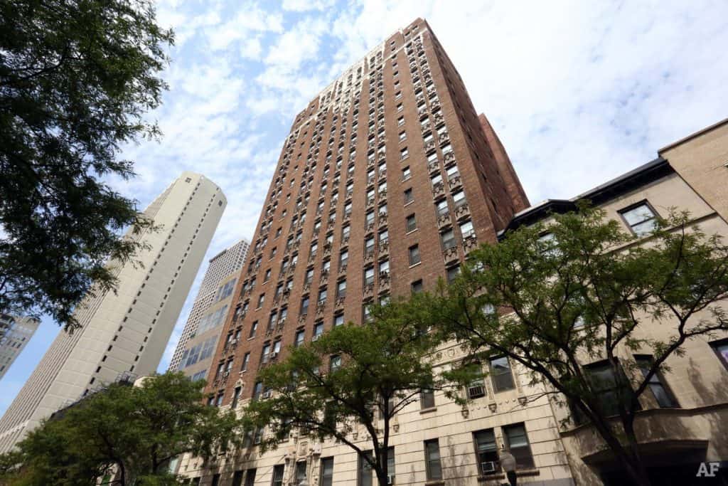 Image Description: The 40 East Oak Street building, view from street level.