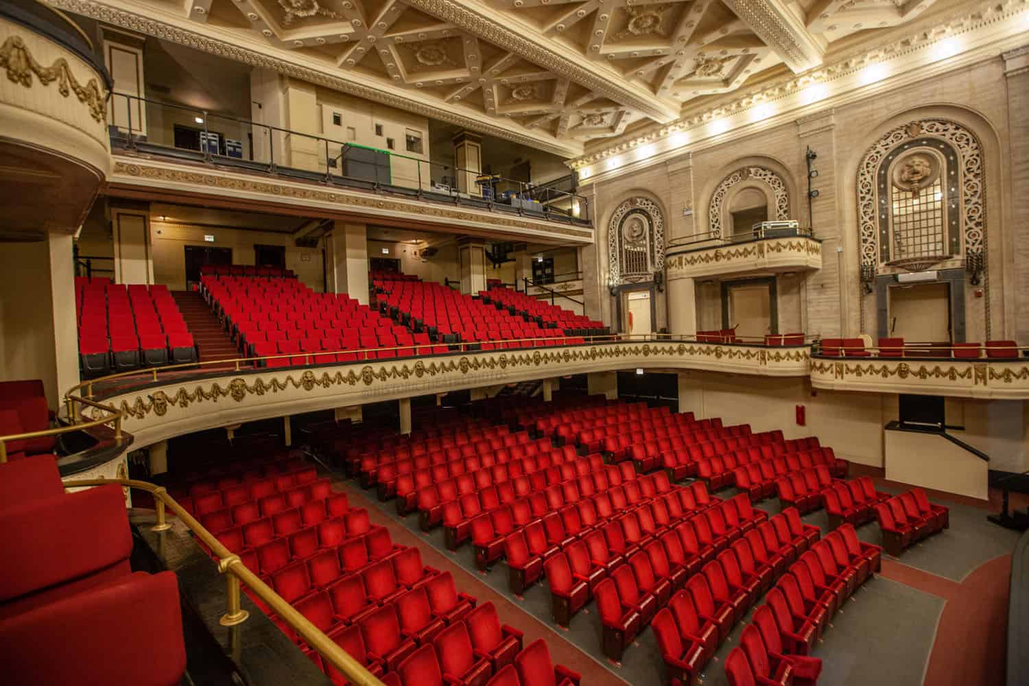 Image Description: Detail of the rows of seats in the Studebaker Theater.
