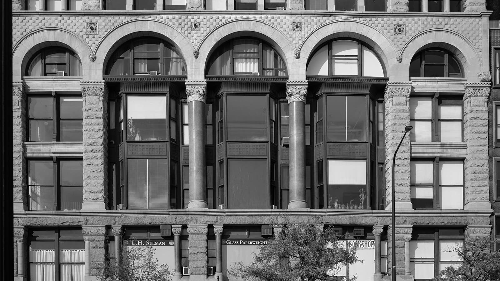 Image Description: Architectural facade detail of the Fine Arts Building.