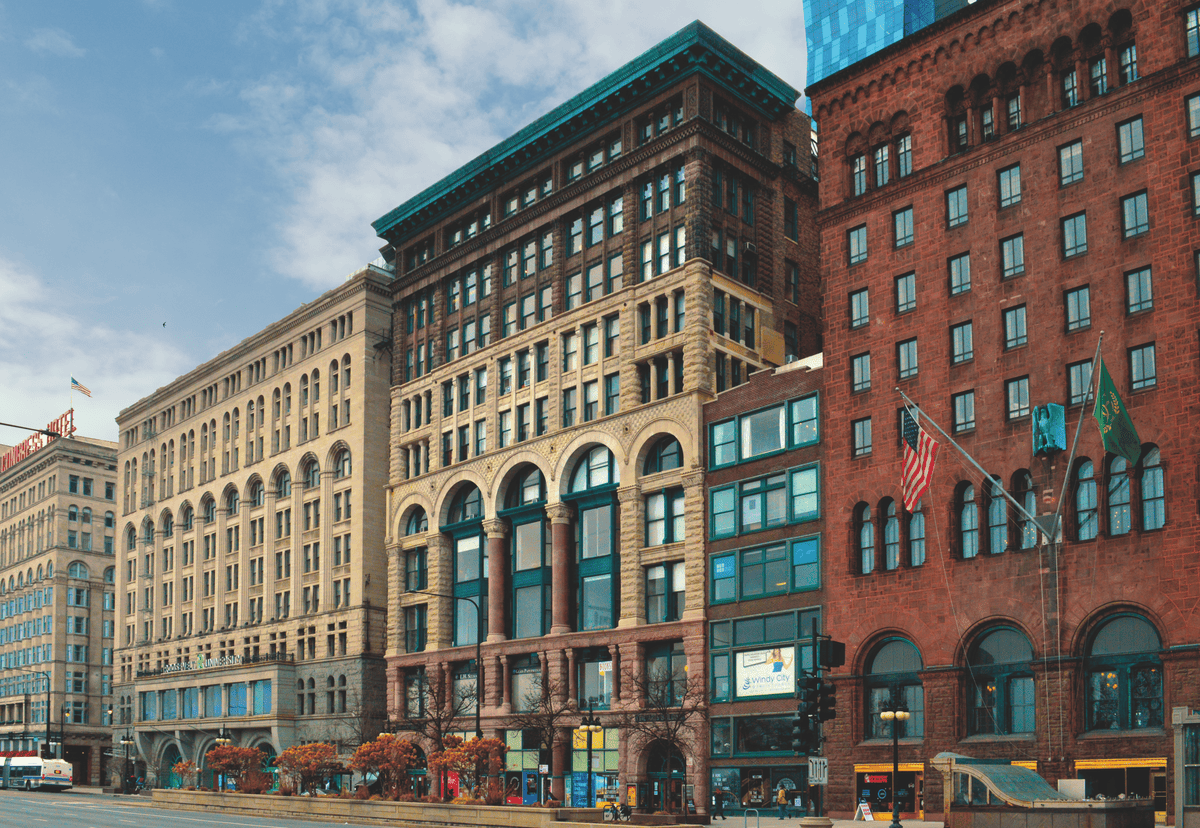 Image Description: The Fine Arts Building, seen from Michigan Avenue.