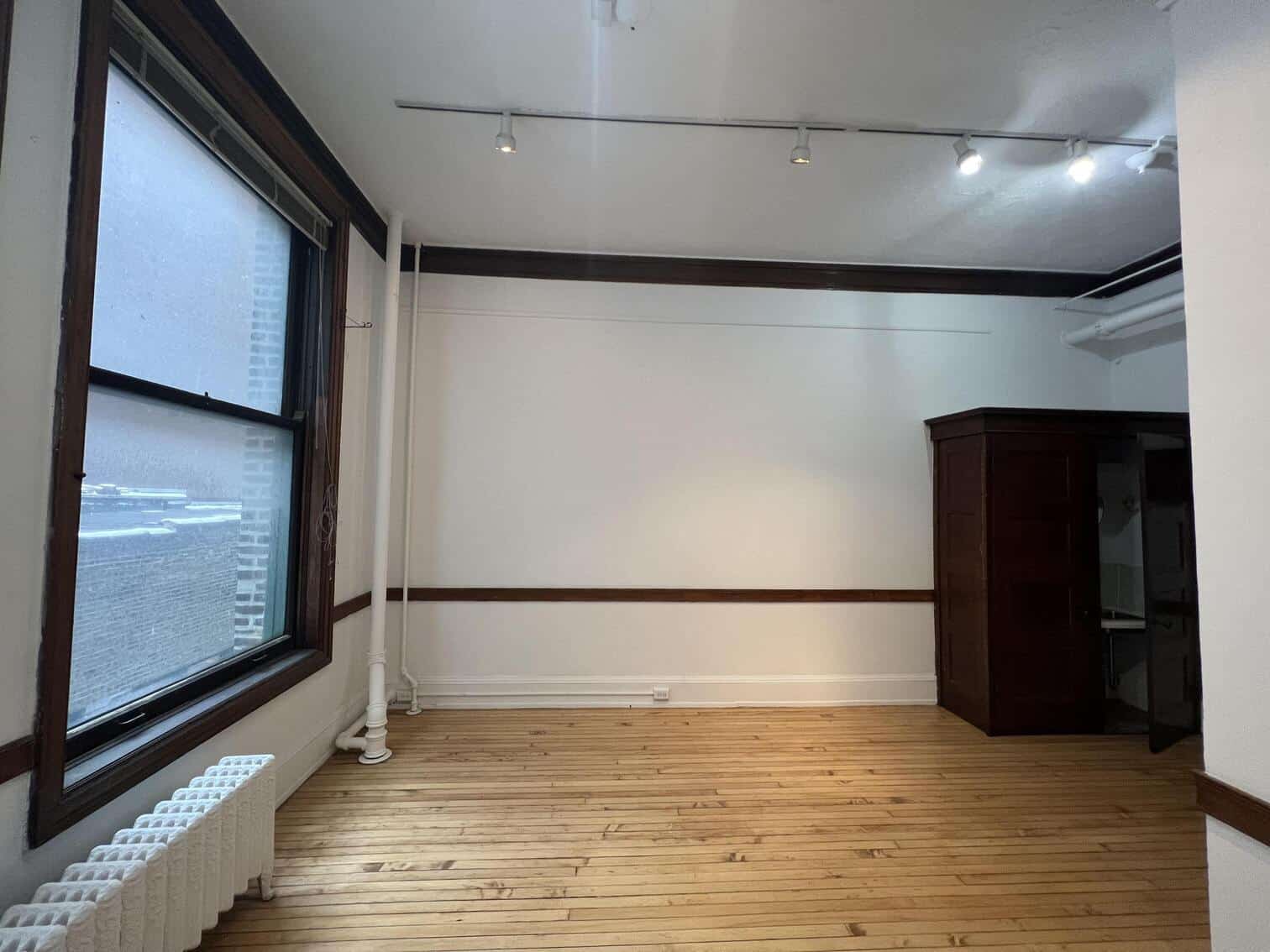 Small studio with windows