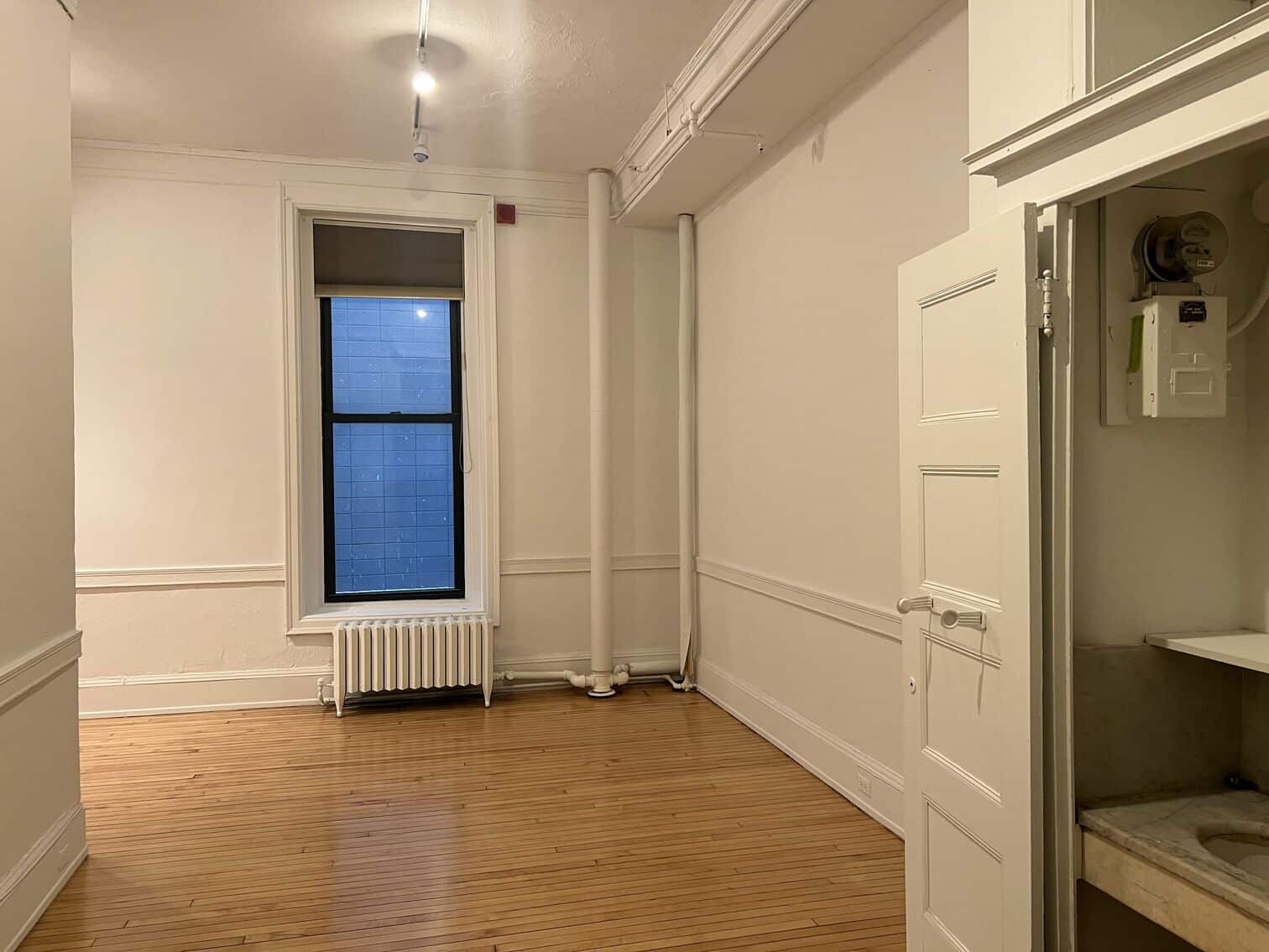 Small studio with windows