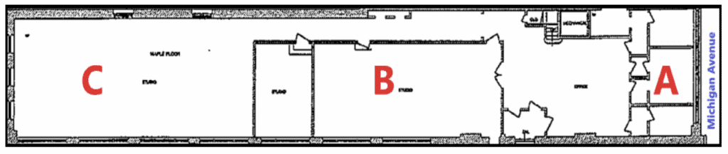 Image Description: Floorplan of the Annex Rehearsal Studios.
