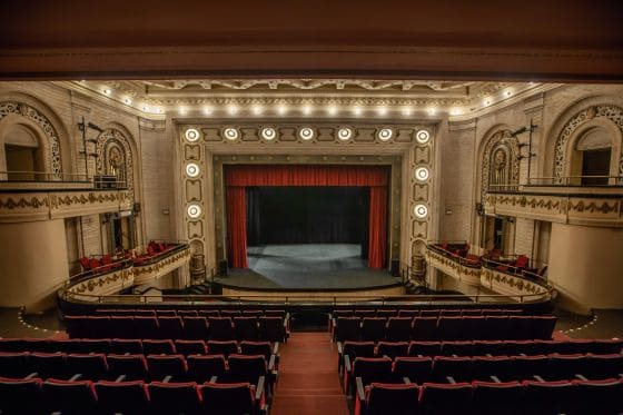 Image Description: Wide view of the Studebaker Theater stage.