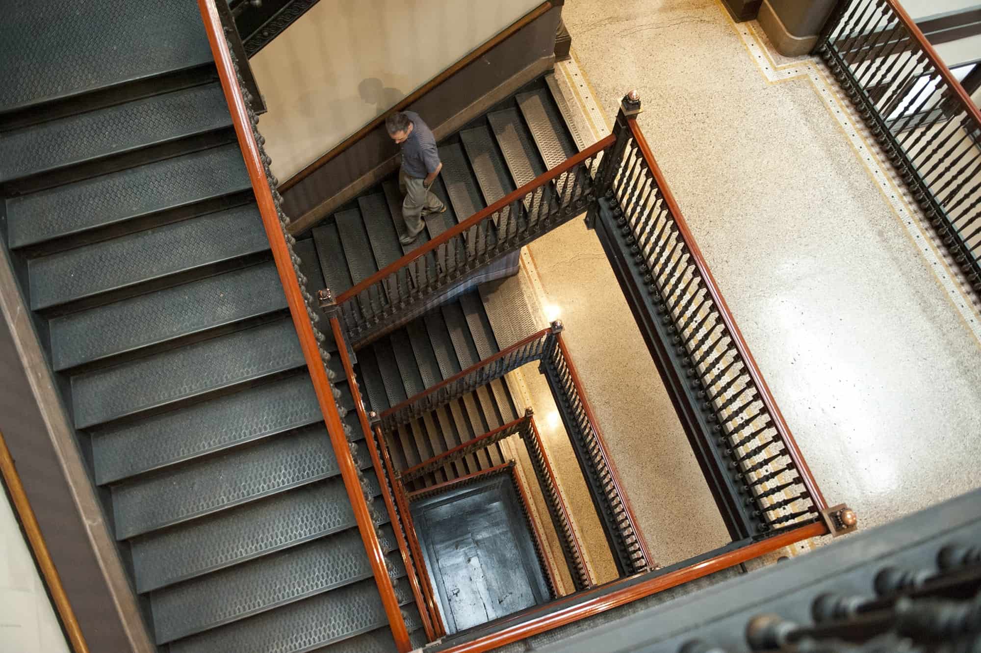 Image Description: Descending stairs at the Fine Arts Building.